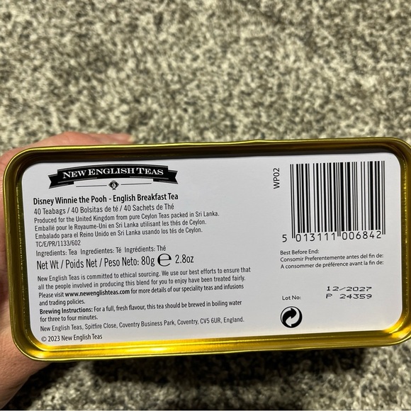 Sealed Disney Winnie the Pooh English Breakfast Tea 40 Teabags Giftable - Picture 7 of 10